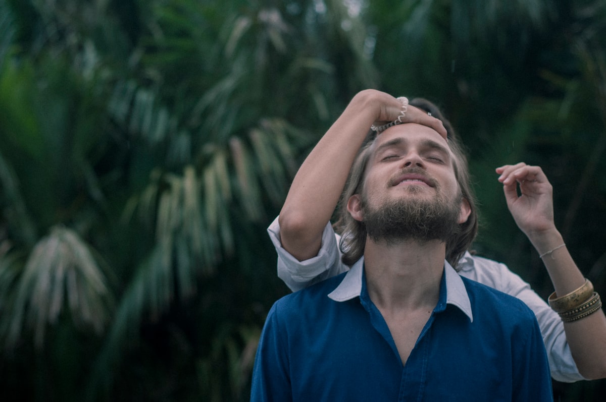 Men finding calm through stress management strategies